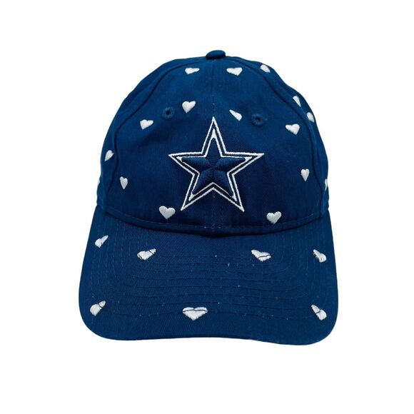 Girls Dallas Cowboys New Era Navy Hearts 9TWENTY Adjustable Hat - Picture 1 of 5